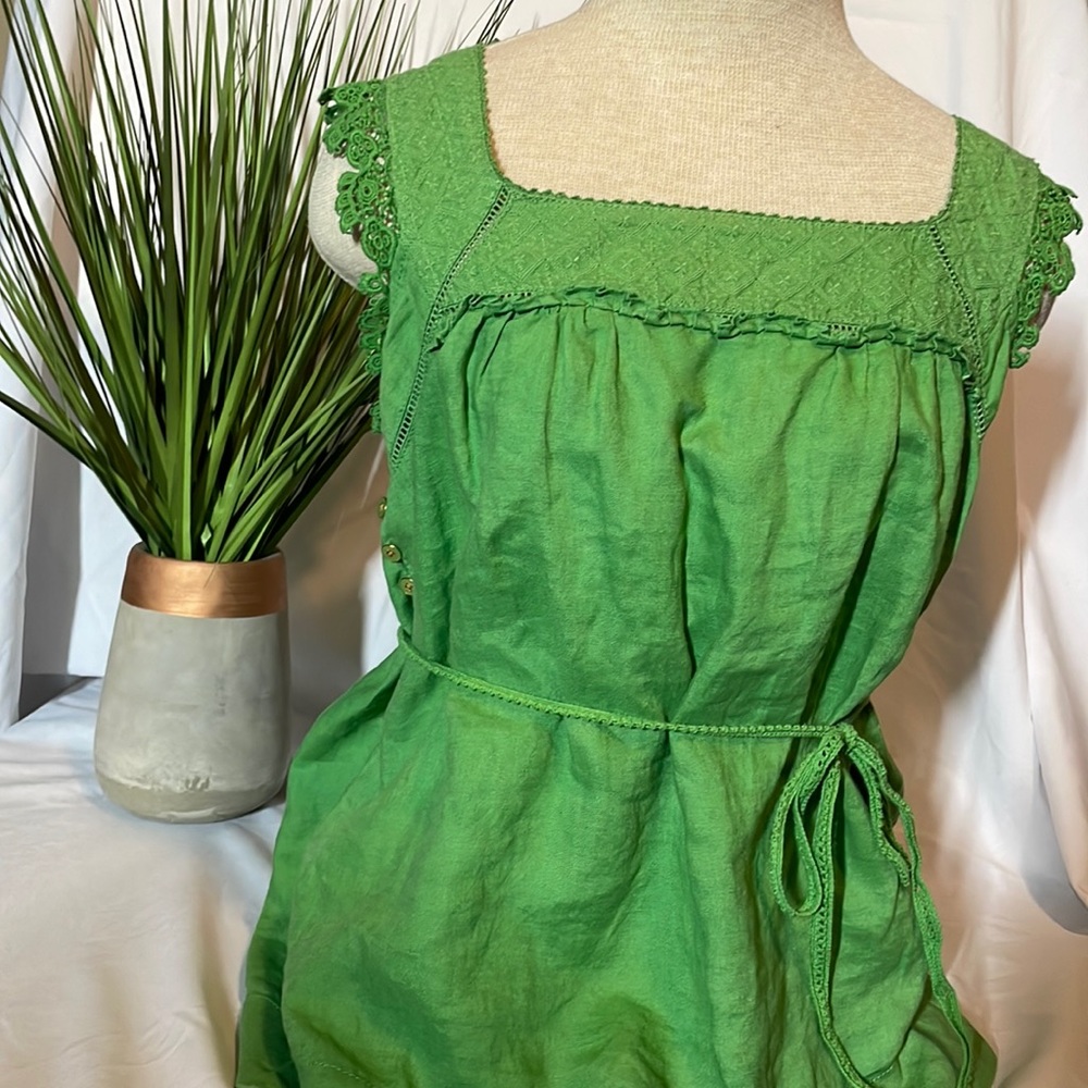 Juicy Couture Green linen blouse